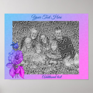 Póster Flor Peony Colorida Personalizada Añadir tu foto