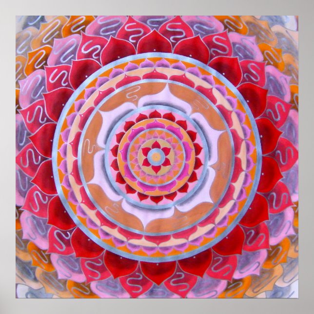 Póster Flor persa Mandala (Frente)