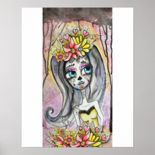 Póster Flor, poster de Dia de los Muertos