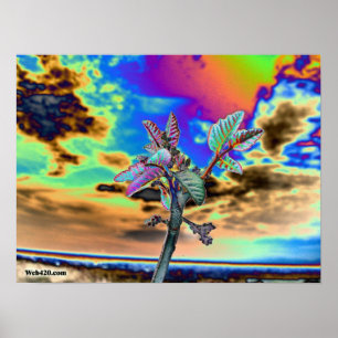 Póster flor psicodélica