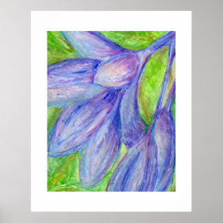 Póster Flor Purpura de Pastel al Óleo