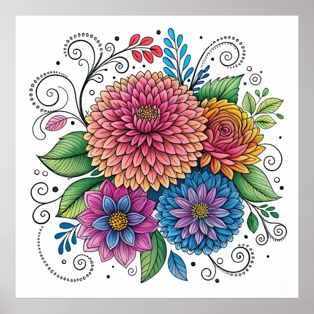 Póster Flor radiante de dopamina 2 Poster (Frente)