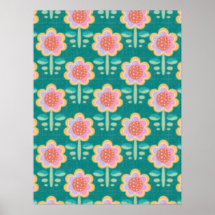 Póster Flor retro de primavera