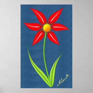 Póster Flor roja