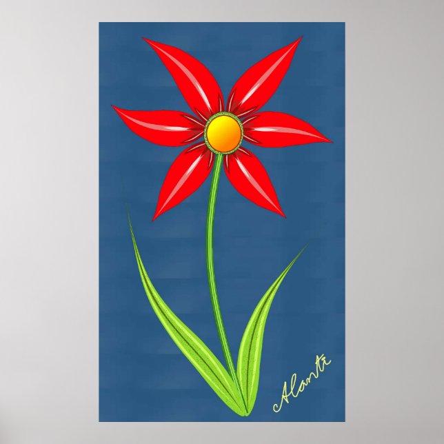 Póster Flor roja (Frente)