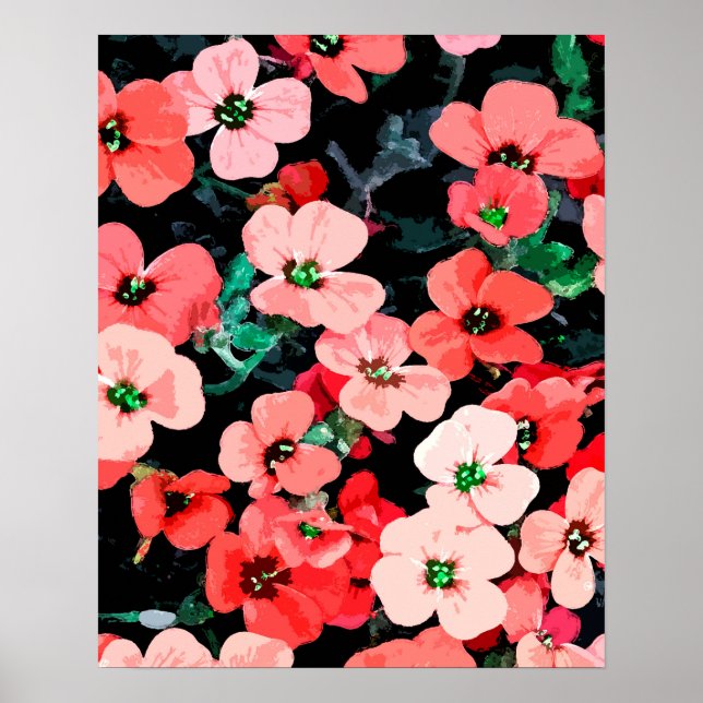 Póster Flor Roja Acuarela (Frente)