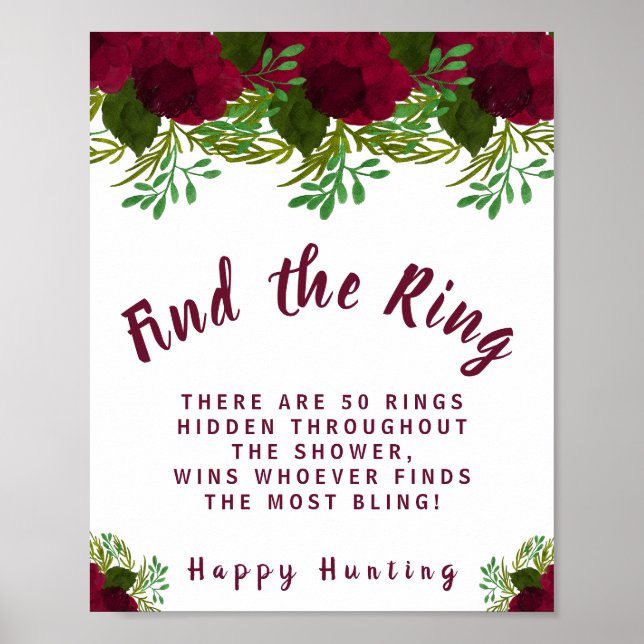 Póster Flor roja encuentra el Rótulo de juego Ring Bridal (Frente)