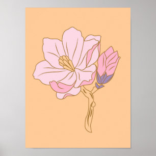 Póster Flor rosa
