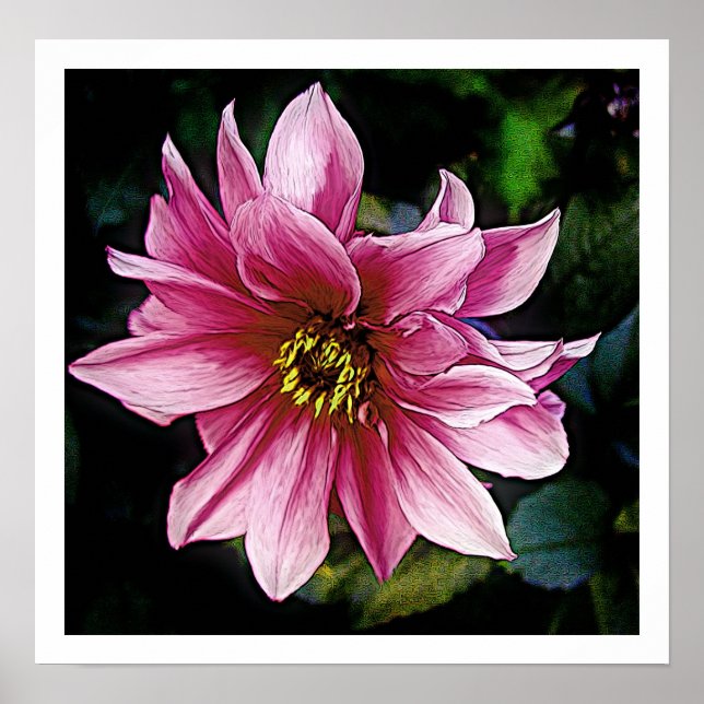 Póster Flor rosa (Frente)