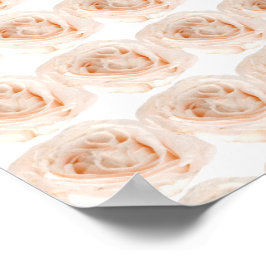 Póster Flor rosa blanca