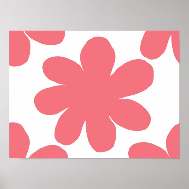Póster Flor rosa roja (Frente)