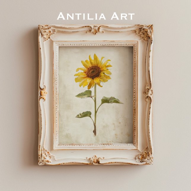 Póster Flor rústica de granja con pintura de girasol (Subido por el creador)