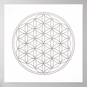 Póster Flor sagrada de la geometría de la vida (V-Humo)