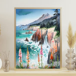 Póster Flor silvestre acuática serena<br><div class="desc">Relación 3:4. Escape a la costa con este sereno poster acuático, con flores silvestres y olas suaves. Este apacible paisaje costero le aporta la relajante belleza de la naturaleza a su espacio, lo que lo convierte en un lugar perfecto para crear un ambiente relajante e inspirado en la playa en...</div>