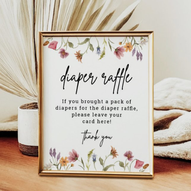 Póster Flor silvestre Baby Shower Diaper Raffle Digital (Subido por el creador)