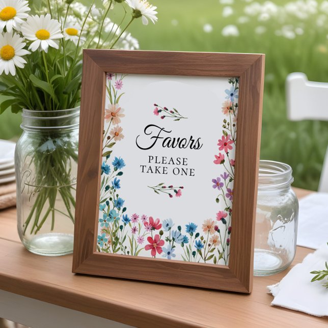 Póster Flor silvestre Baby Shower favorece el Rótulo (Subido por el creador)