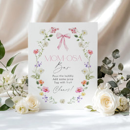 Póster Flor silvestre Bebé en flor arco rosa Momosa Bar