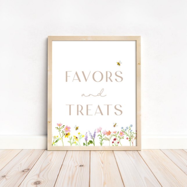 Póster Flor silvestre Bumblebee Floral favorece y trata e (Find matching items in our shop!)