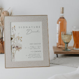 Póster Flor Silvestre Caprichosa | Letrero de Bebidas Sig