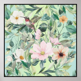 Póster Flor silvestre de color boho moderno
