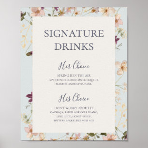 Póster Flor Silvestre de Primavera   Bebidas Signature Az