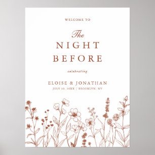 Póster Flor silvestre de Terracotta Bienvenidos a la noch