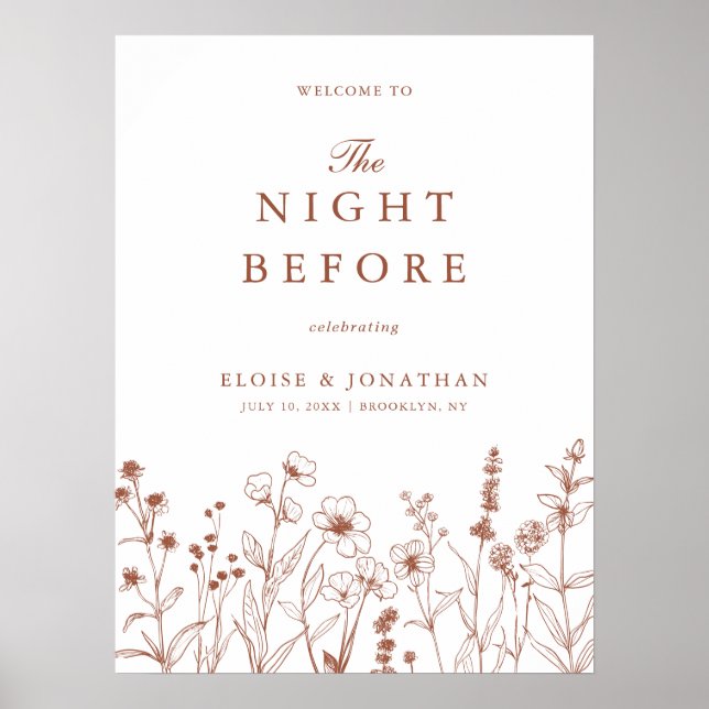 Póster Flor silvestre de Terracotta Bienvenidos a la noch (Frente)