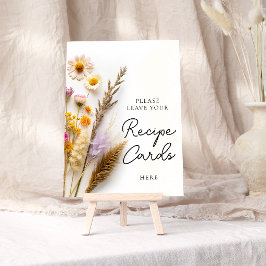 Póster Flor silvestre Deje Su Tarjeta De Receta Aquí