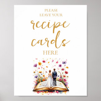 Póster Flor silvestre Deje Su Tarjeta De Receta Aquí Rótu