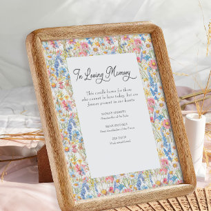 Póster Flor silvestre del país en el Rótulo Boda de la me
