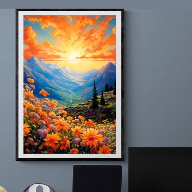 Póster Flor silvestre del valle del cielo vibrante | Ai (Subido por el creador)