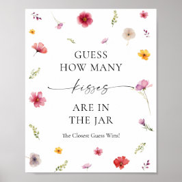 Póster Flor silvestre ducha de novias adivina cuántos bes