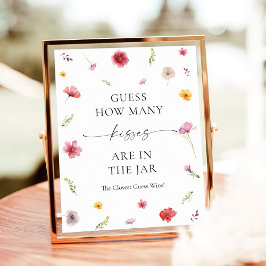 Póster Flor silvestre ducha de novias adivina cuántos bes