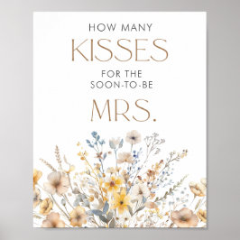 Póster Flor silvestre ducha de novias cuántos besos