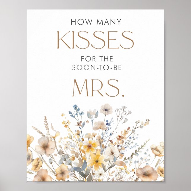 Póster Flor silvestre ducha de novias cuántos besos (Frente)