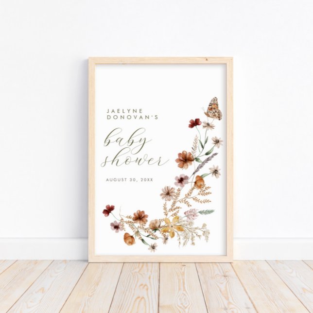 Póster Flor silvestre en camino - Baby Shower Boho modern (Subido por el creador)