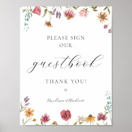 Póster Flor silvestre en el Rótulo de Bloom nuestro Rótul