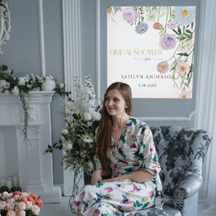 Póster Flor silvestre floral Rubor Primavera rosa ducha d