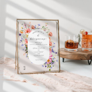Póster Flor silvestre moderna   Menú Barra de Bodas