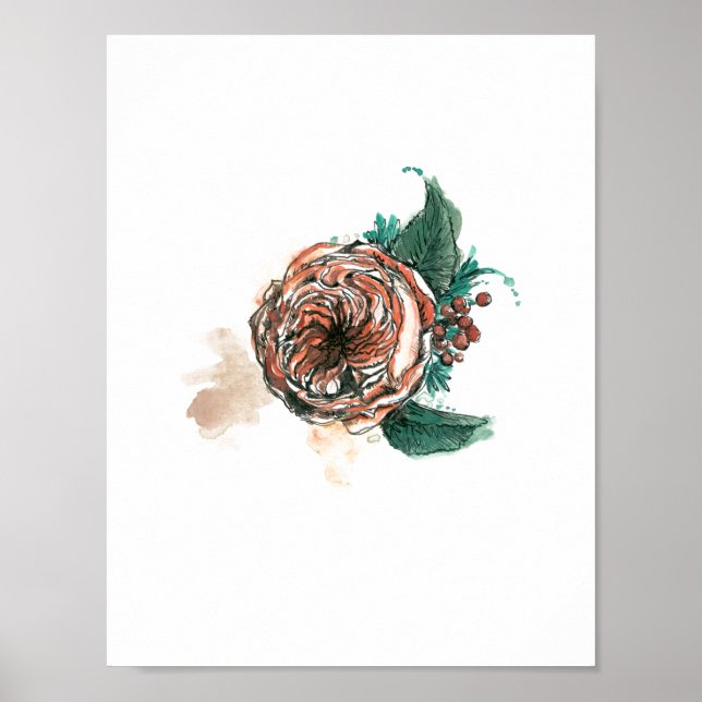 Póster Flor silvestre: Peony (Frente)