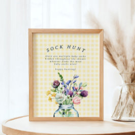 Póster Flor silvestre rusa Mason Jar Baby Sock Hunt Game