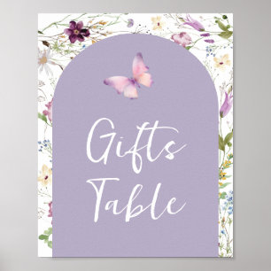 Póster Flor silvestre Una mariposa mesa de regalos de jar