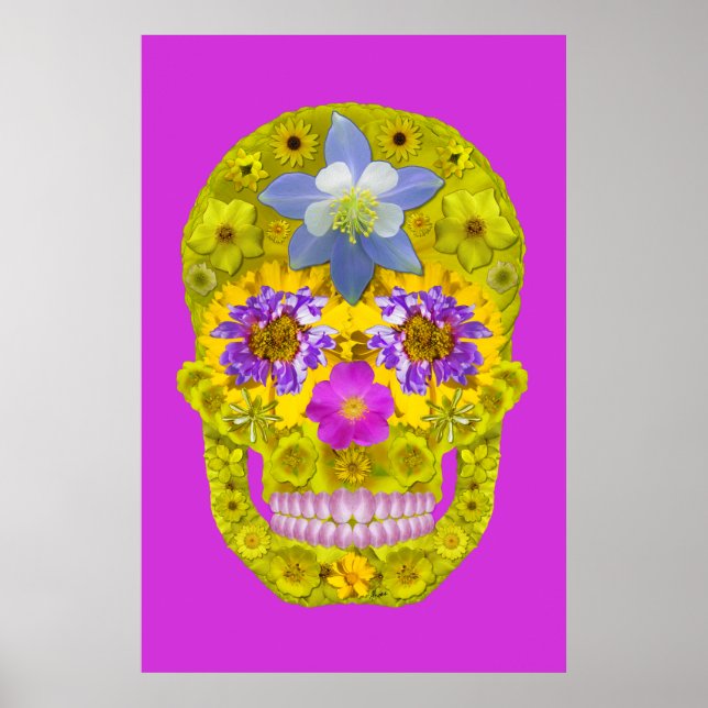 Póster Flor Skull 3 (Frente)
