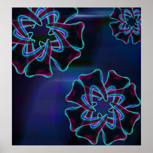 Póster Flor suave azul Dentista-Poster ortodoncista