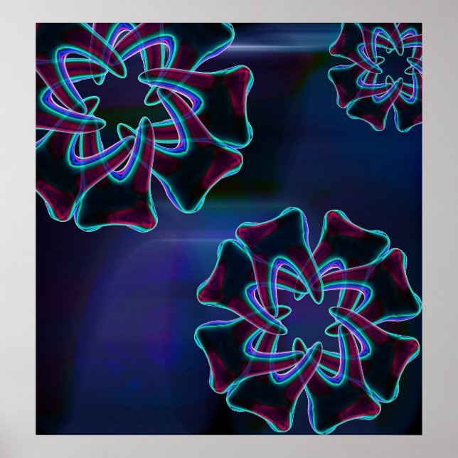 Póster Flor suave azul Dentista-Poster ortodoncista (Frente)