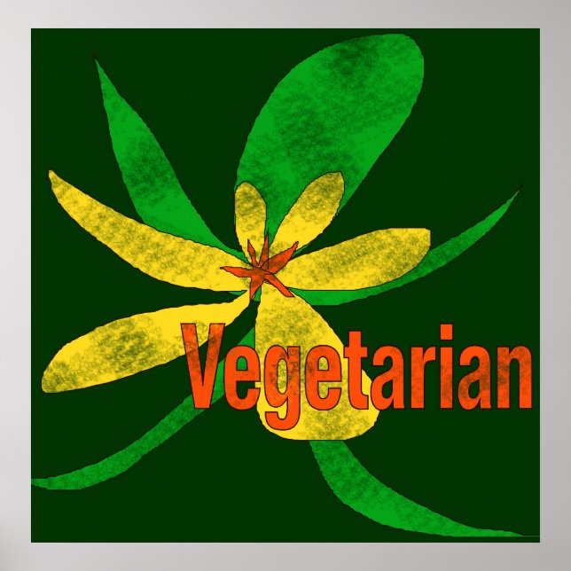 Póster Flor vegetariana (Frente)
