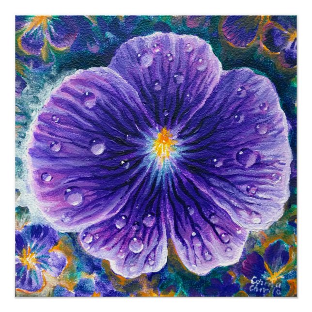 Póster Flor violeta (Anverso)