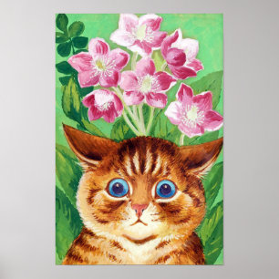 Póster Flor y Gato, Louis Wain