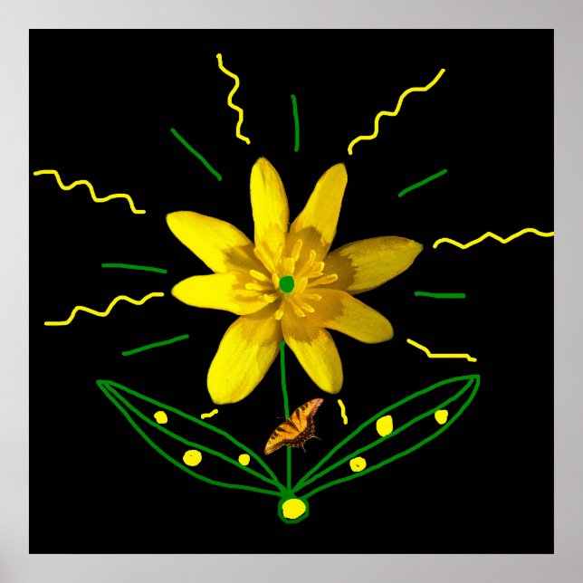 Póster Flor y Mariposa (Frente)