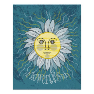 Póster Flor y sol - Naturaleza